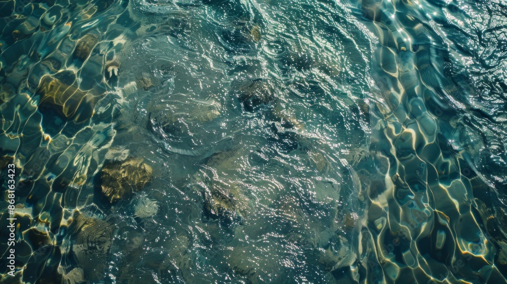 Fototapeta premium Surface clear water overlay top view background illustration generated by ai