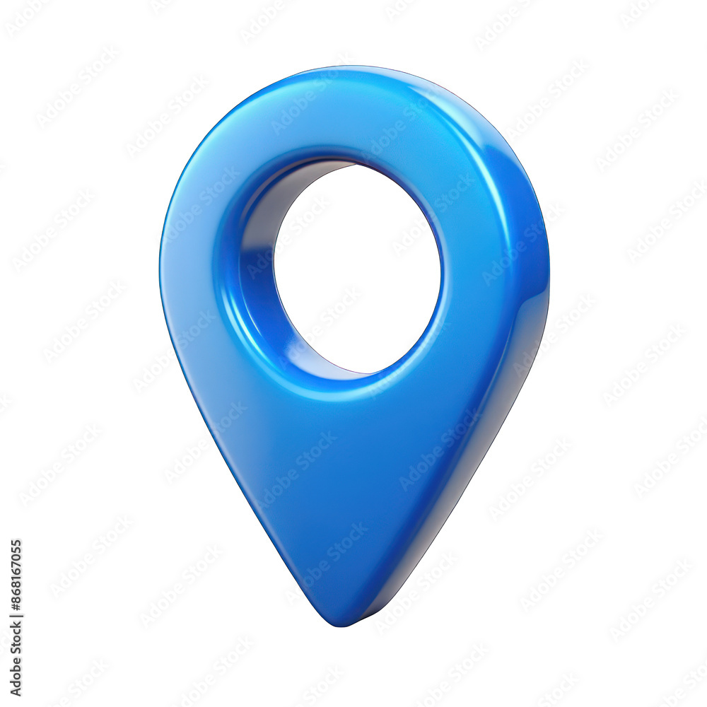 Blue location icon 3d isolated on transparent background Blue location icon 3d isolated on transparent background