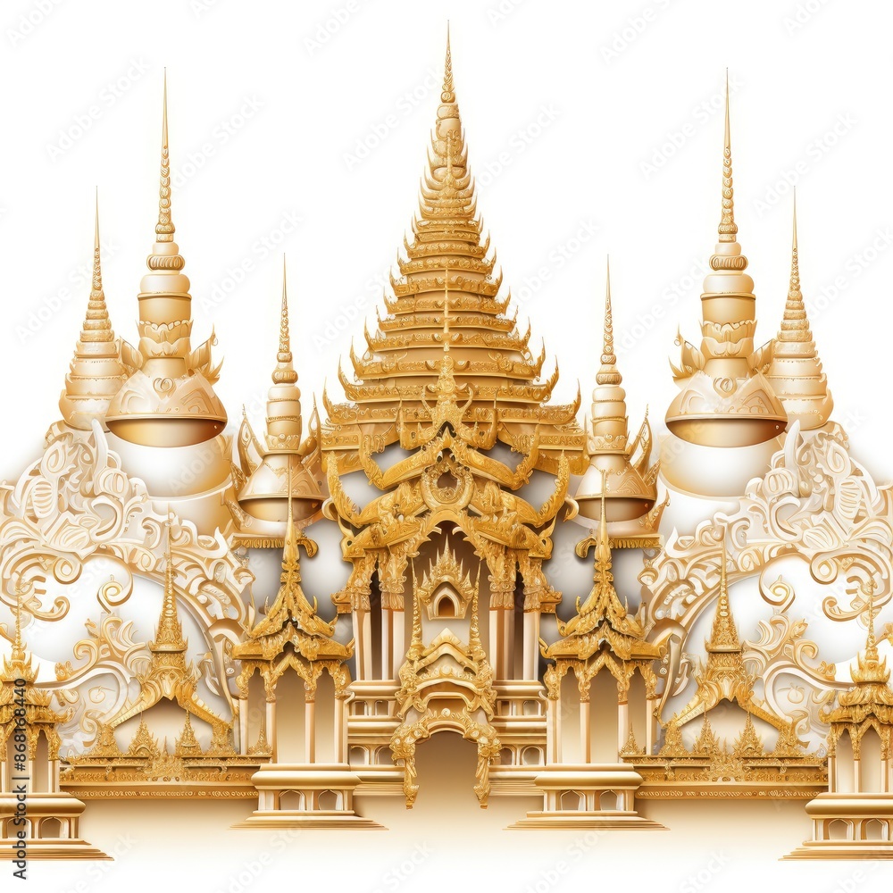 Fototapeta premium Thai Traditional Art - Ornate patterns and motifs Thailand