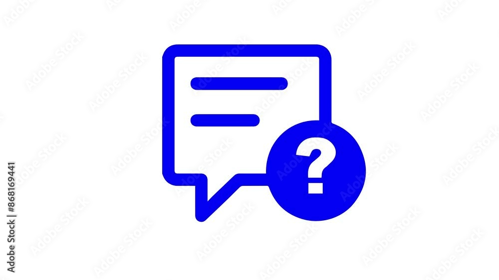 Question Message Icon and Symbol Animation on white Background in 4K Video Question Message Icon and Symbol Animation on white Background in 4K Video