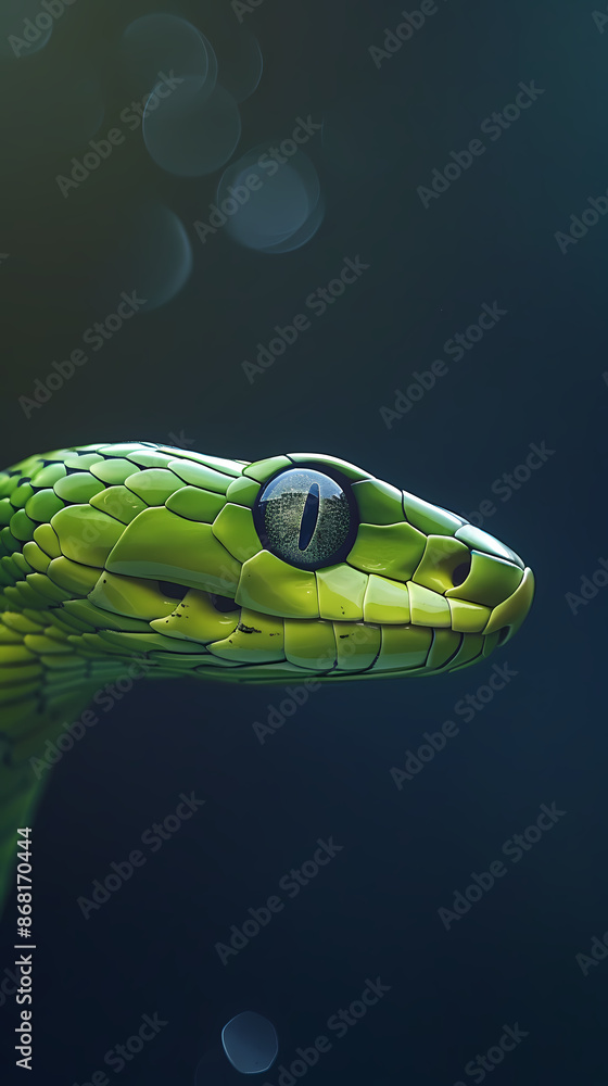 Fototapeta premium Close up of green snake