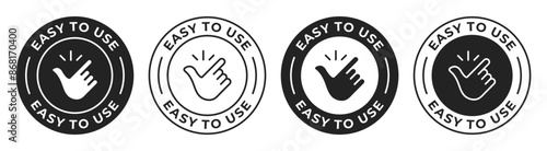 Easy to use icon. Snap of fingers vector illustration. Easy to care label. Simple to use emblem. Finger snapping badge.