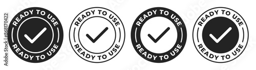 Ready to use icon. Ready to use food label. Easy using product vector illustration. Checkmark emblem, tag, stamp or badge.