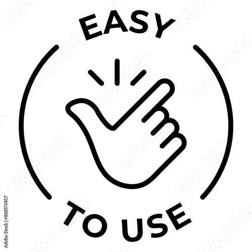 Easy to use circle icon. Snap of fingers vector illustration. Ready to use label. Simple emblem. Finger snapping badge.