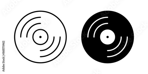 Vinyl icon. Music record vintage disc vector illustration. Retro sound symbol. Turntable player sign. LP pictogram.