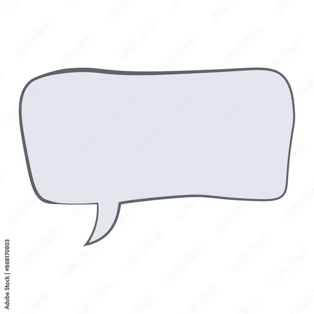 Grey speech bubble isolated on white background. Hand drawn style Grey speech bubble isolated on white background. Hand drawn style