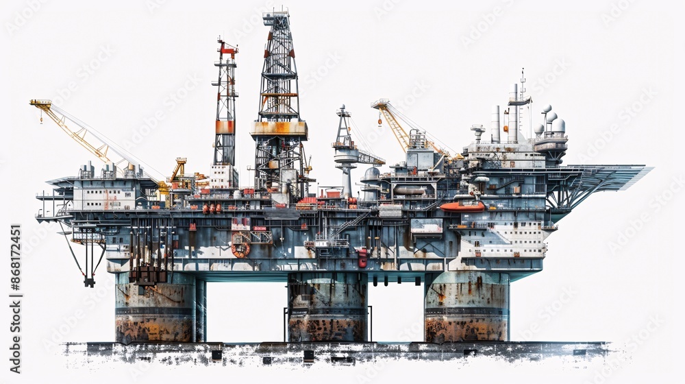 Drilling Rig Raster Image detailed, stock, photo, offshore, drilling, rig, showing, complex ...