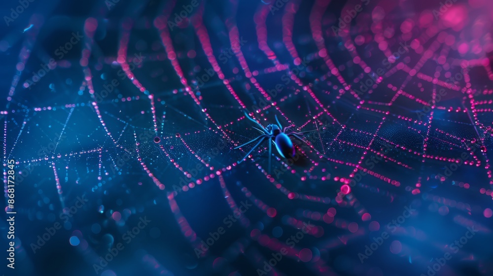 Spider neet web background illustration generated by ai