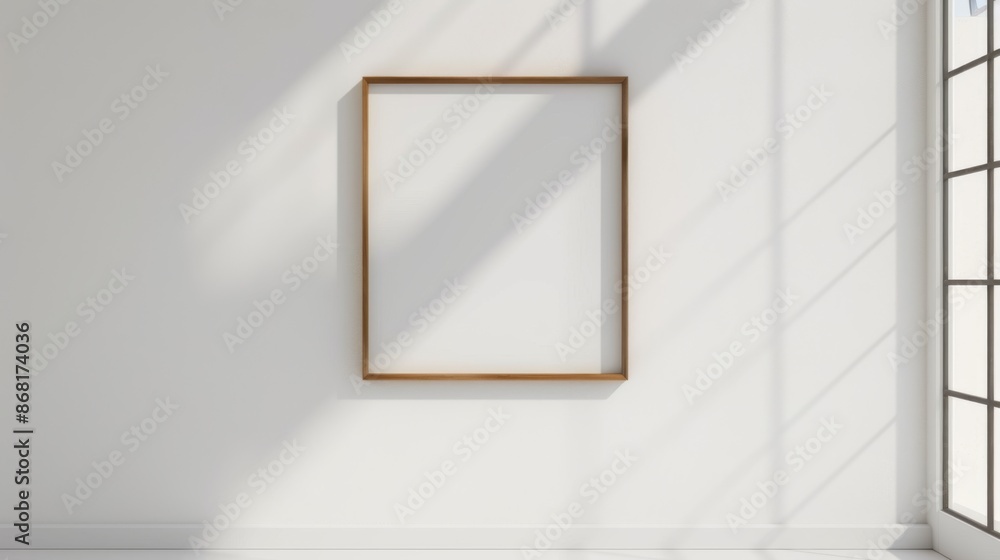 Frame on the wall mock up background illustration generated by ai Frame on the wall mock up background illustration generated by ai