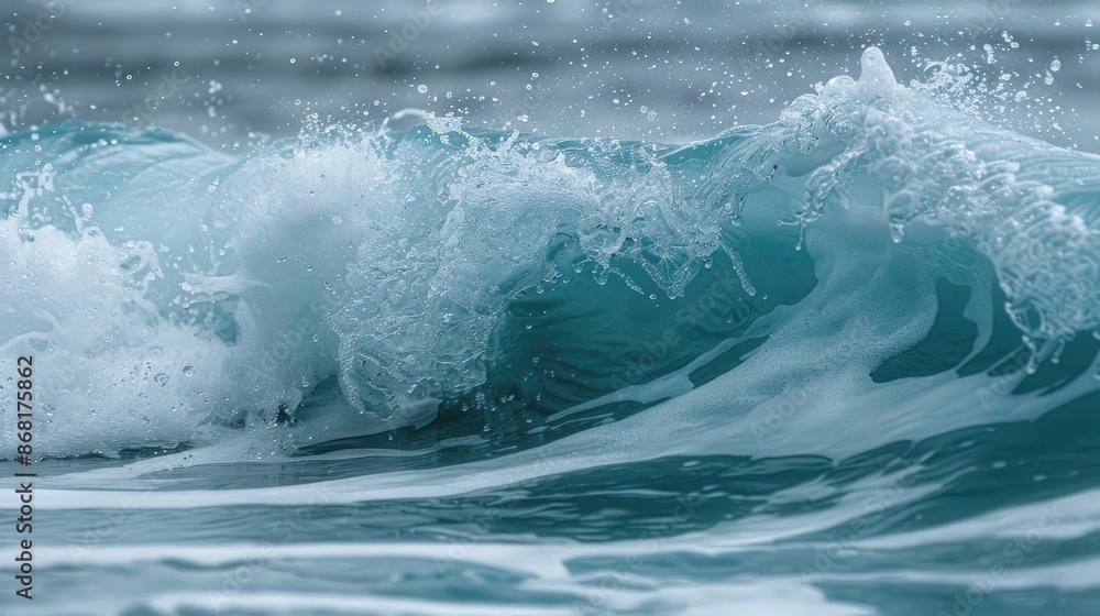 Fototapeta premium The ocean is rough and the waves are crashing