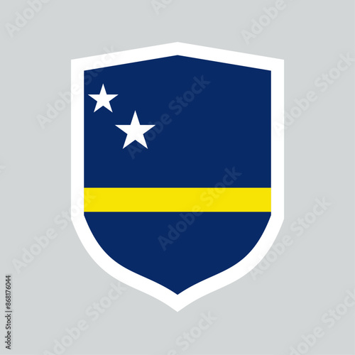 Curacao Flag Shield Shape Frame