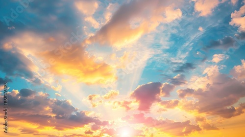 Golden Hour Sky with Dramatic Clouds