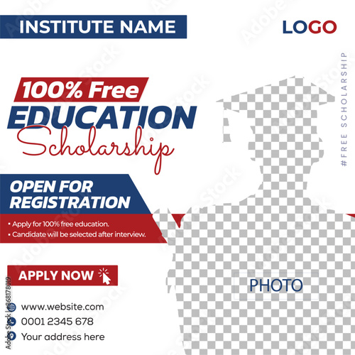 scholarship college education social media post template