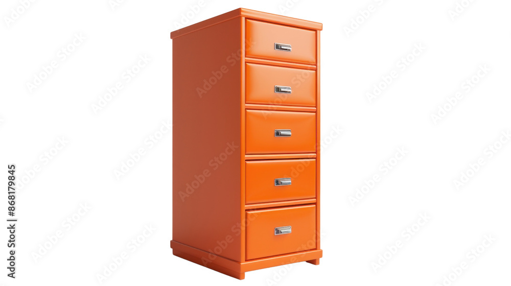 Orange filing cabinet on transparent background Orange filing cabinet on transparent background