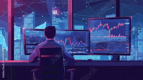 Investment Analyst Making Buy or Sell Decisions in Stock Market and Cryptocurrency Trading