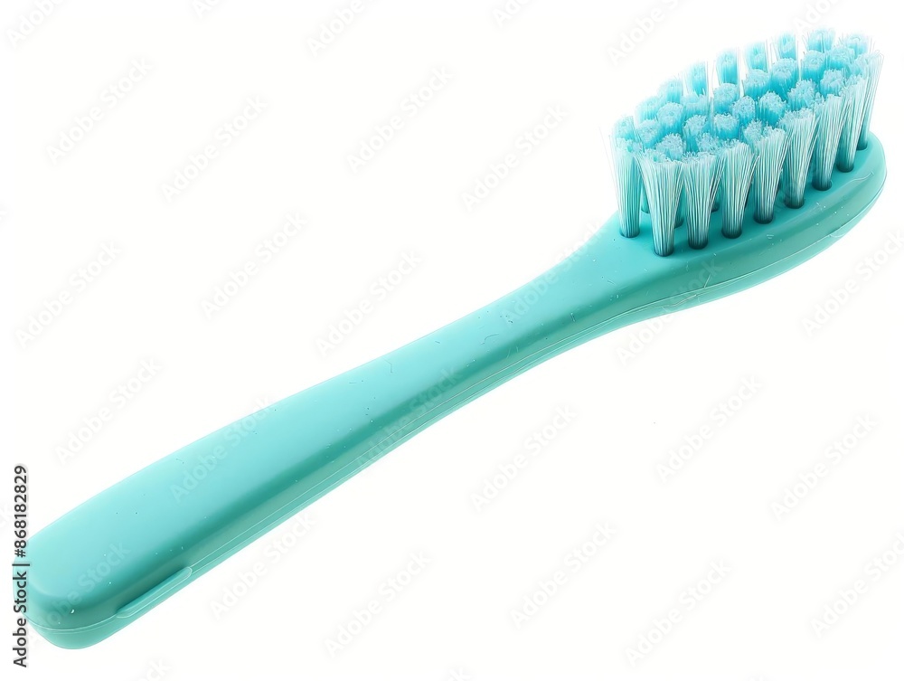 Light blue toothbrush with soft bristles isolated on white background. Light blue toothbrush with soft bristles isolated on white background.