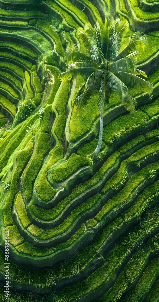 Aerial view of rice paddy fields Aerial view of rice paddy fields