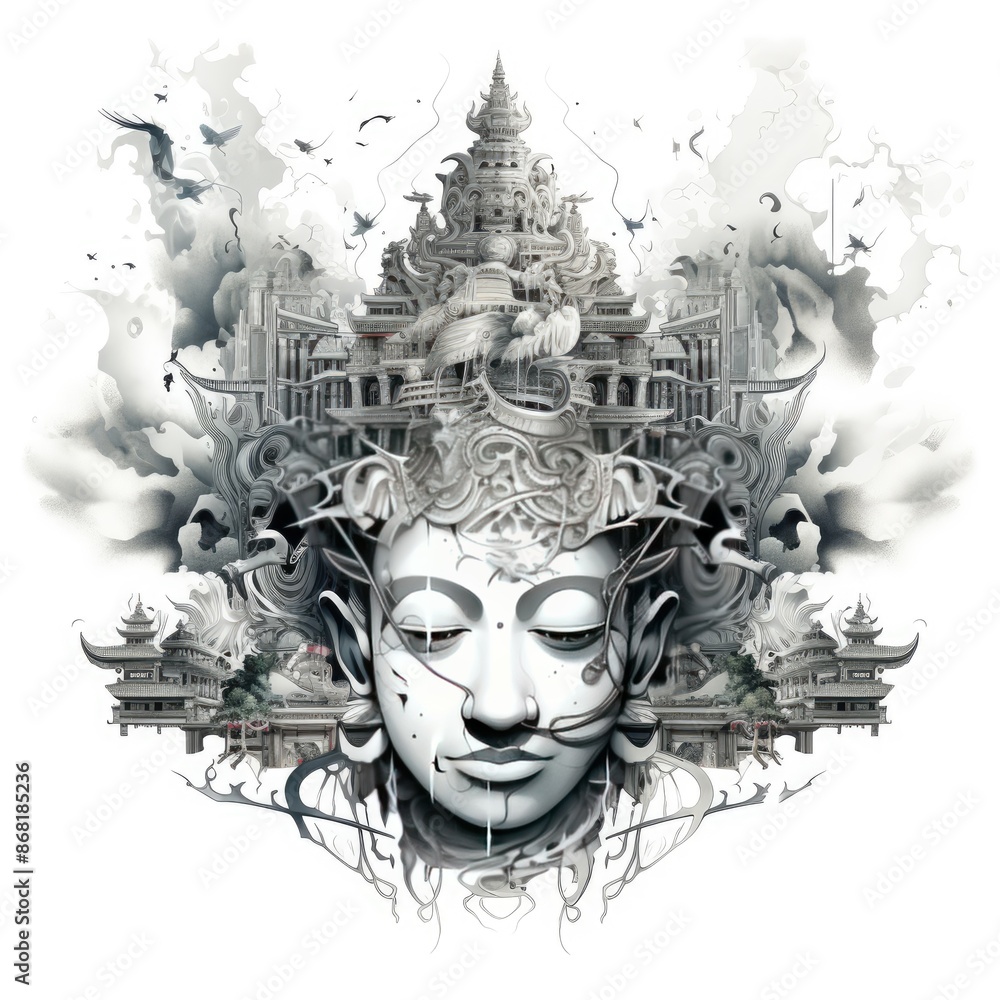 Fototapeta premium Thai Traditional Art - Ornate patterns and motifs Thailand