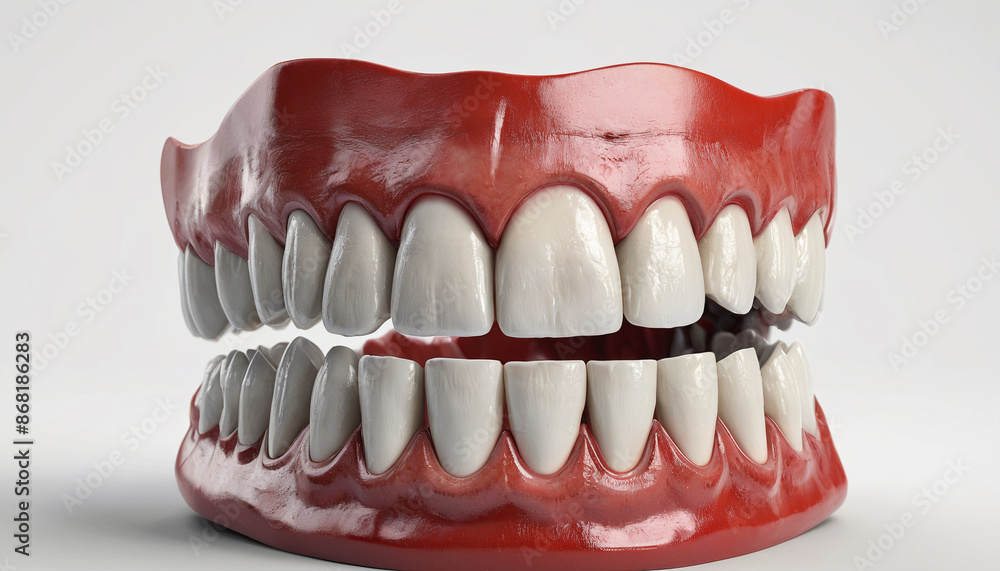 White jaw dental tooths. Generative AI White jaw dental tooths. Generative AI