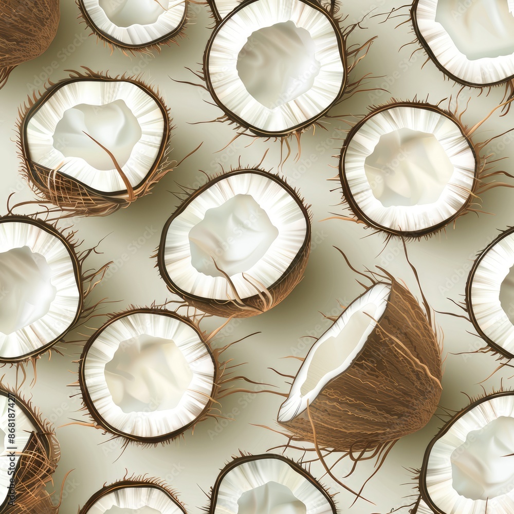 Coconut background. An exotic fruit. An organic product rich in healthy oils and vitamins. Coconut background. An exotic fruit. An organic product rich in healthy oils and vitamins.