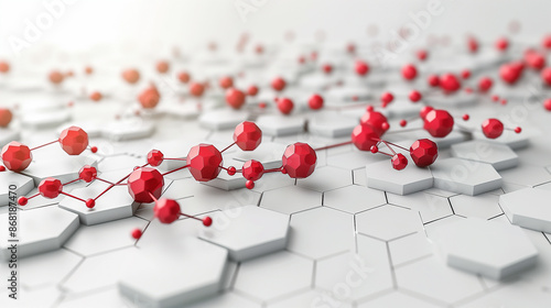 Abstract Molecular Structure on Hexagonal Surface