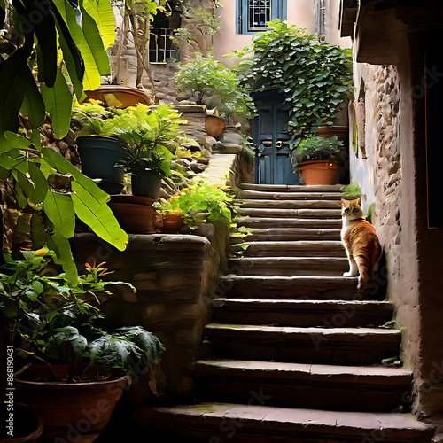 Fototapeta Naklejka Na Ścianę i Meble -  staircase in the garden
