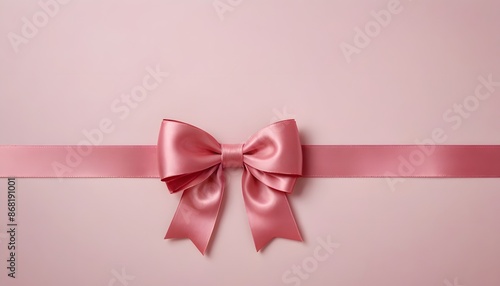 Pink Satin Bow on a Pink Background © klakonstudio