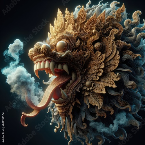 Chinese Dragon Statue in Temple