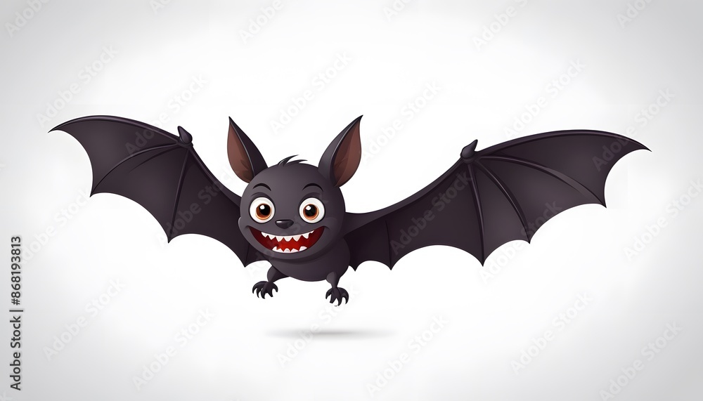 Cute Cartoon Bat With Big Smile Cute Cartoon Bat With Big Smile