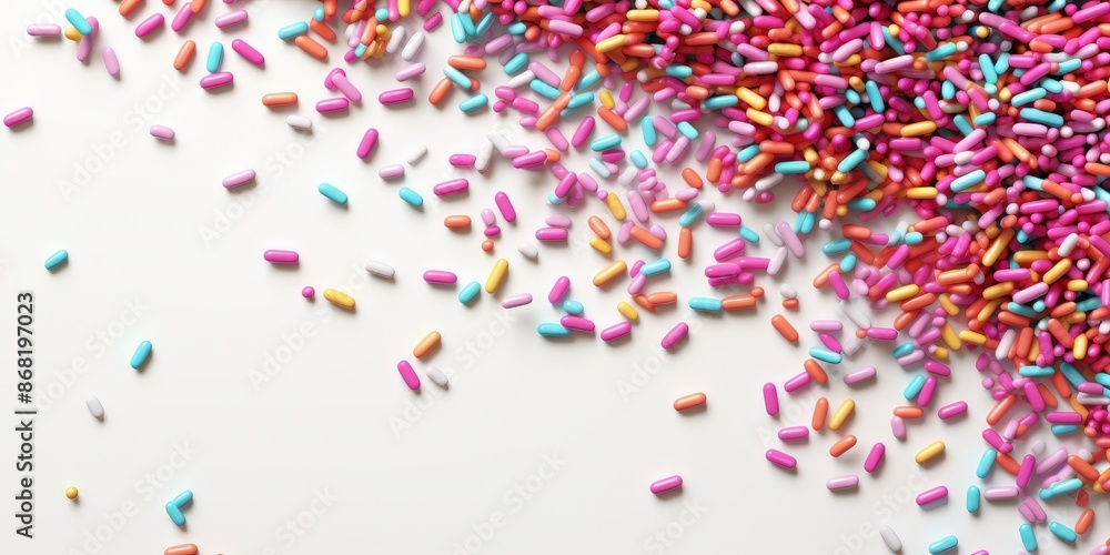 Obraz premium Colorful Sprinkles Scattered on White Background