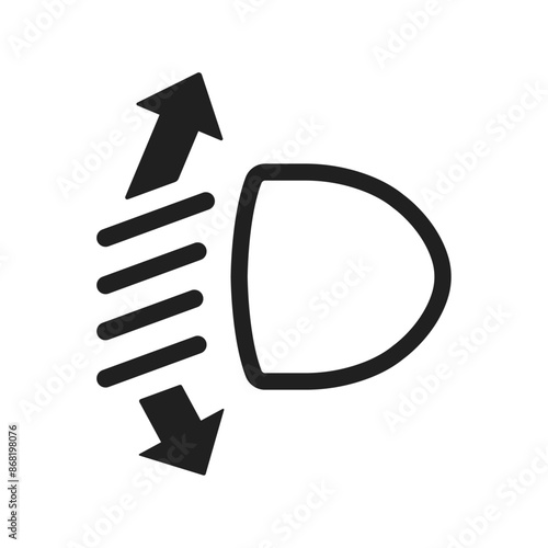 Head lamp level control black sign icon vector illustration design
