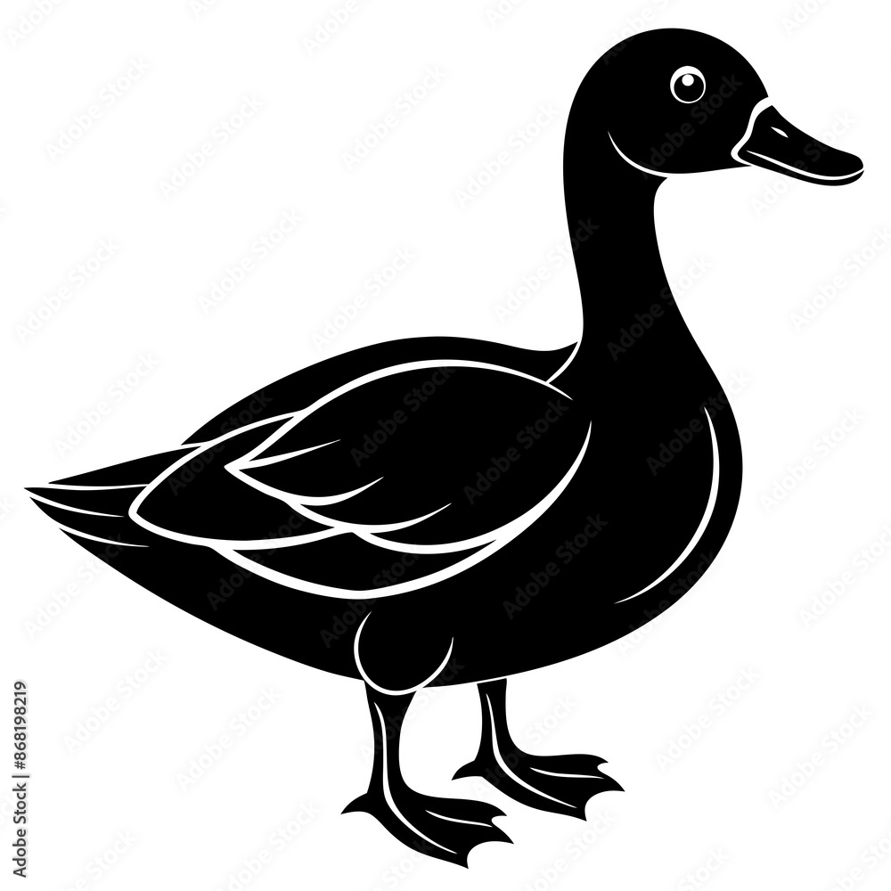 Beautiful duck silhouette vector illustration. Beautiful duck silhouette vector illustration.