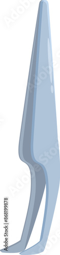 Pair of metal tweezers for eyebrow correction is depicted against a white background