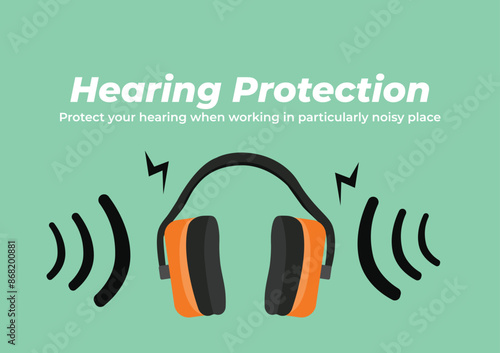 Safety Earmuffs. protect your hearing when working in particularly noisy place