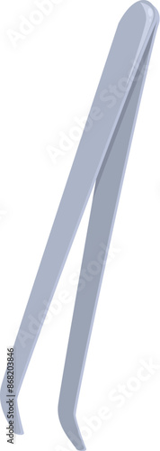 Steel cosmetic tweezers for eyebrow plucking, beauty and makeup tool