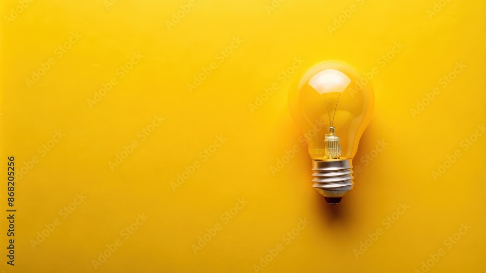 Flat lay of a yellow light bulb , yellow, light bulb, overhead, electricity, energy, illuminated, concept Flat lay of a yellow light bulb , yellow, light bulb, overhead, electricity, energy, illuminated, concept