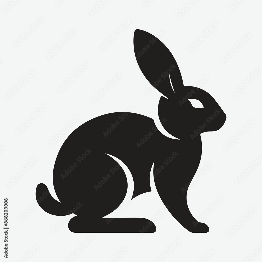 Fototapeta premium Elegant Rabbit Silhouette Icon - Perfect for Design Projects