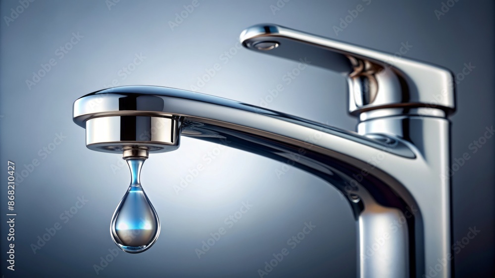A close-up of a sleek, modern faucet with a single droplet of water suspended above the drain, emphasizing conservation. A close-up of a sleek, modern faucet with a single droplet of water suspended above the drain, emphasizing conservation.