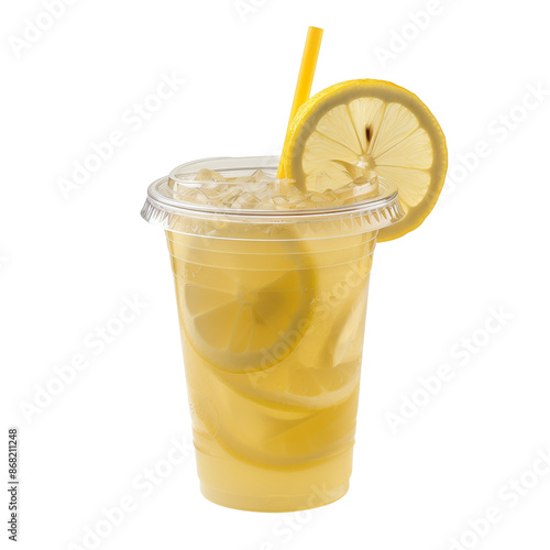 iced lemonade on transparent png background