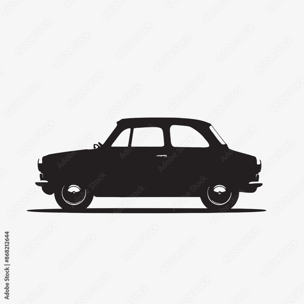 Black silhouette of a car in white background Black silhouette of a car in white background