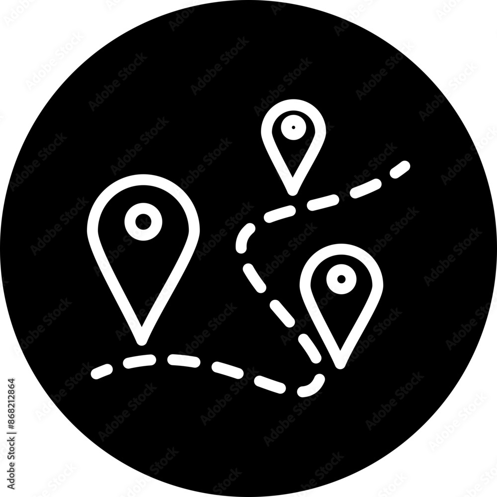 Route map Vector Line White Circle Black Route map Vector Line White Circle Black