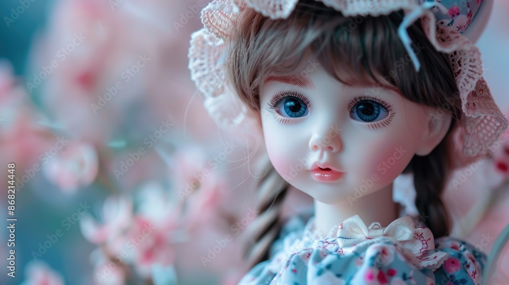 Charming Doll of a Child Amidst Twinkling Bokeh Lights Charming Doll of a Child Amidst Twinkling Bokeh Lights