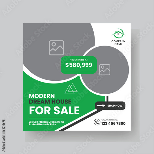 Modern Real state Home rent social media post Sale or carousel design template