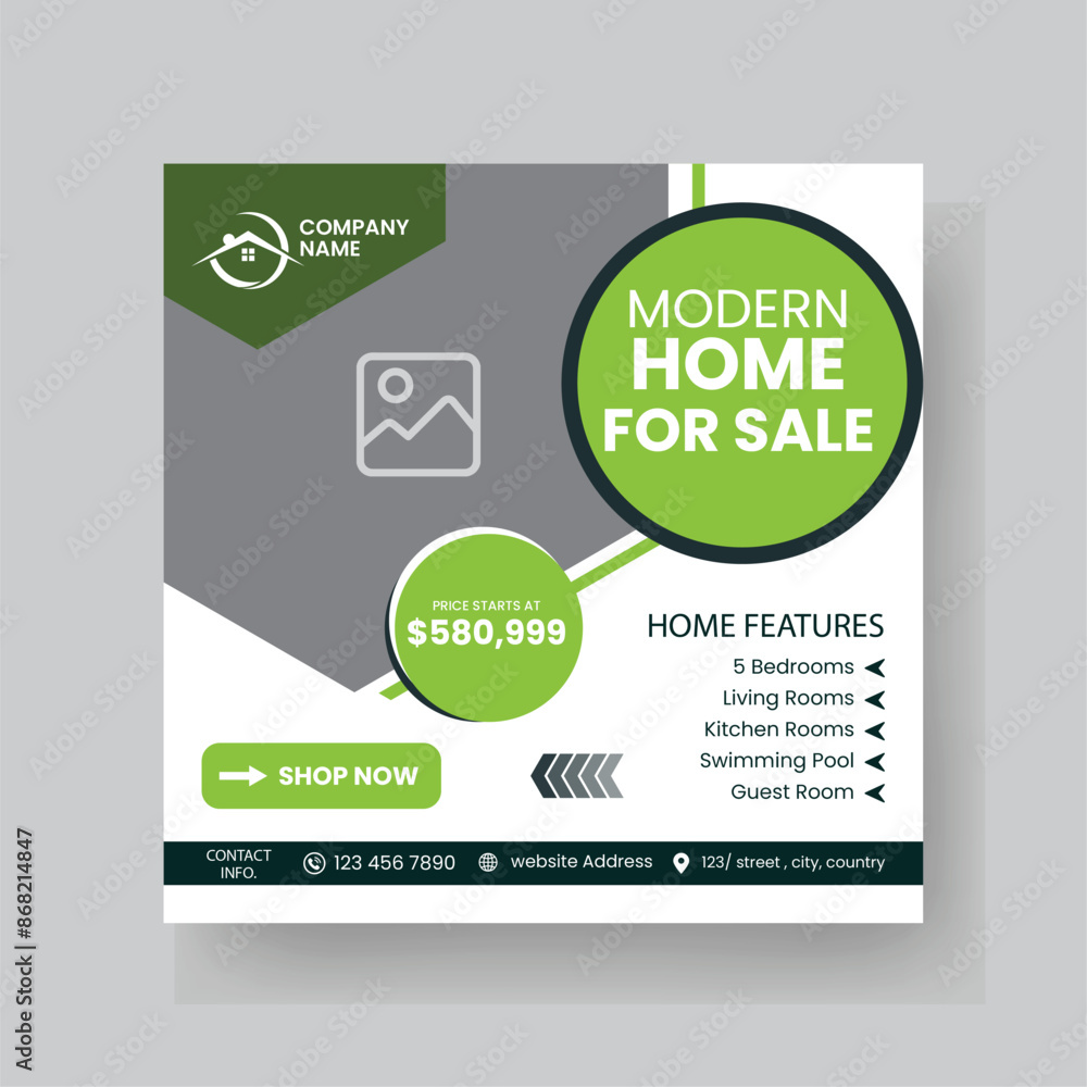 Modern Real state Home rent social media post Sale or carousel design template Modern Real state Home rent social media post Sale or carousel design template