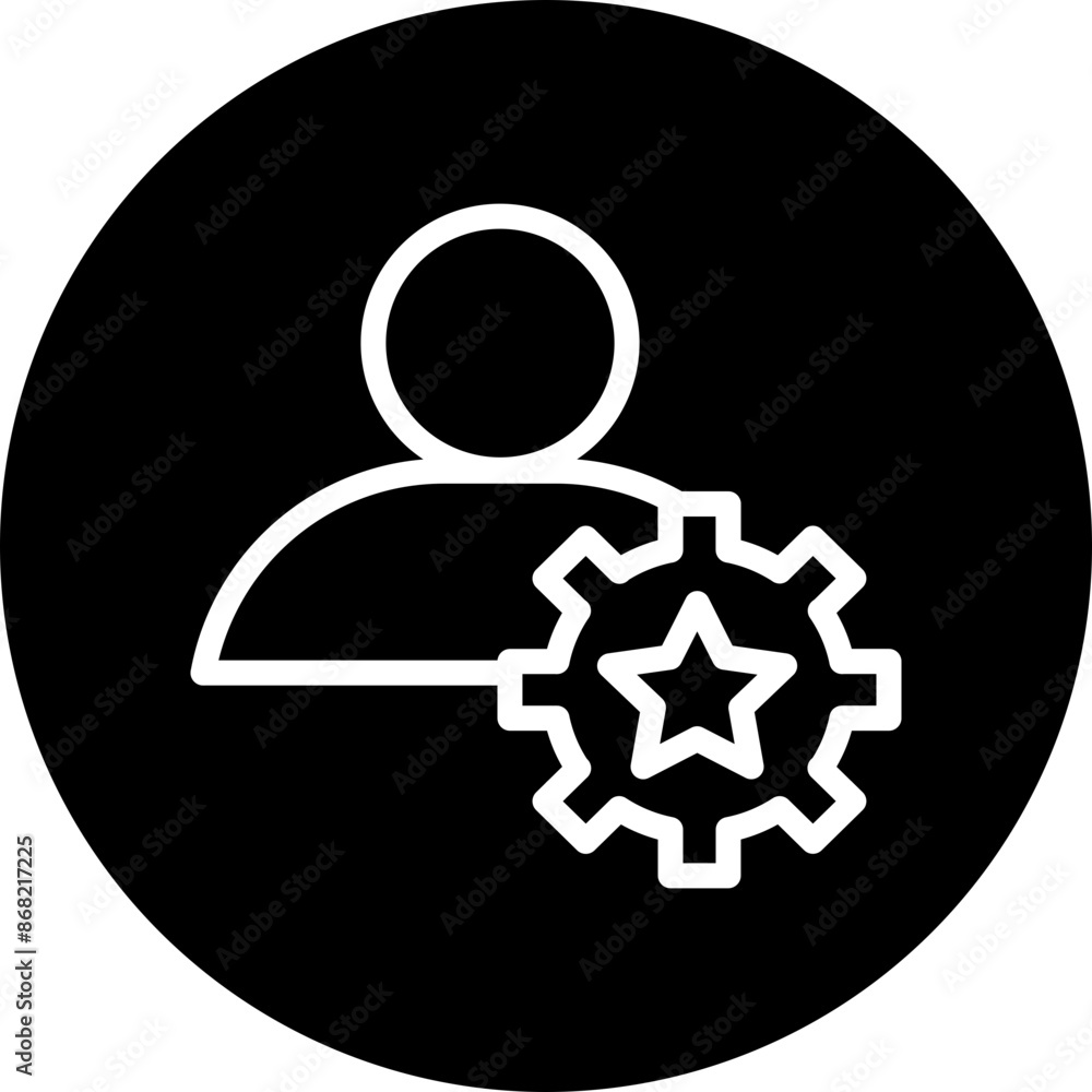 Talent Development Vector Line White Circle Black Talent Development Vector Line White Circle Black