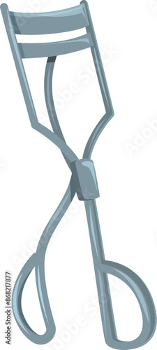 Metal eyelash curler standing upright, ready to be used for enhancing natural beauty