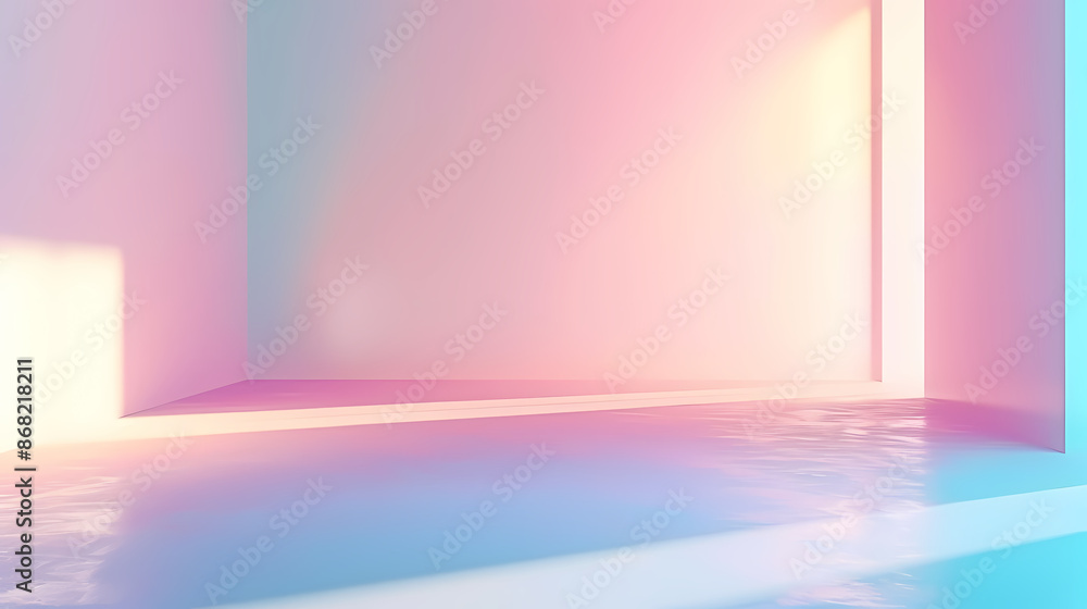 Minimalist interior scene with a gradient of soft colors Minimalist interior scene with a gradient of soft colors