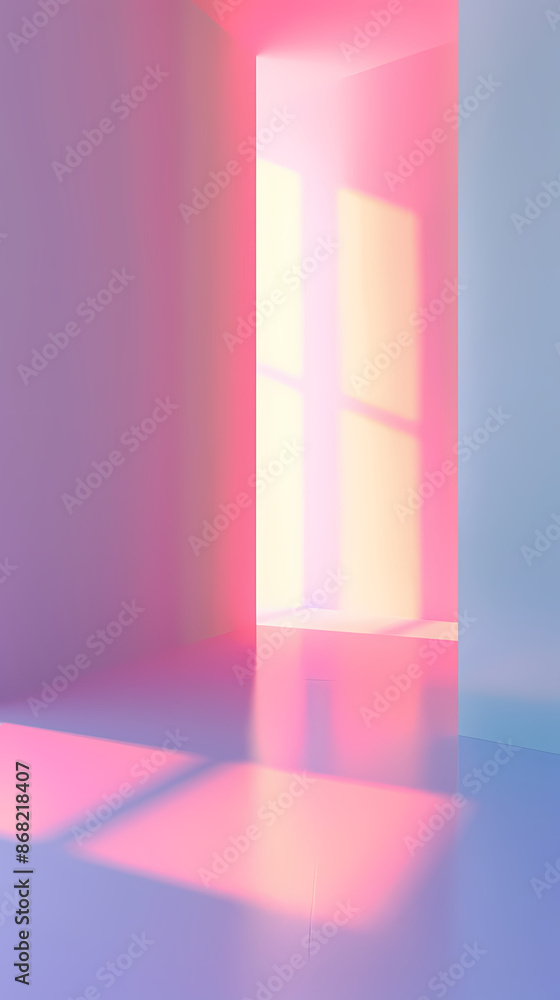 Minimalist interior scene with a gradient of soft colors Minimalist interior scene with a gradient of soft colors