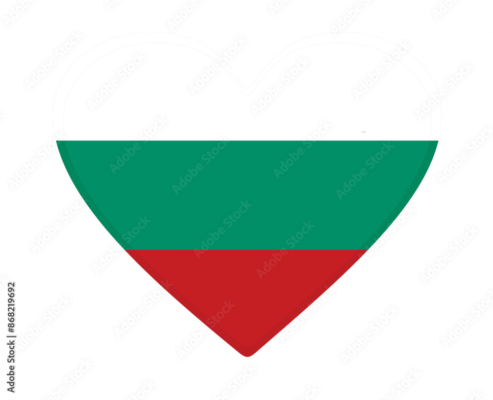 Bulgaria flag heart shaped. vector Bulgaria flag heart shaped. vector