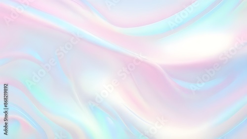 Holographic background seamless trendy iridescent light foil texture. Soft holographic pastel unicorn marble background pattern. Modern pearlescent blurry abstract swirl illustration.